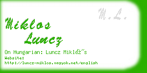 miklos luncz business card